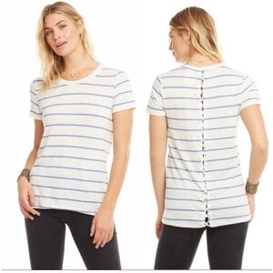 Chaser Blue and white linen jersey tee